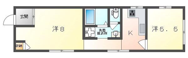 桜木町 アパート(2K/1階)の間取り写真