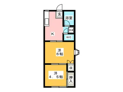 メゾン和ぎ(2K/1階)の間取り写真
