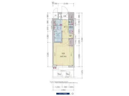 プレサンス四天王寺前夕陽ヶ丘 凛宮(1K/9階)の間取り写真