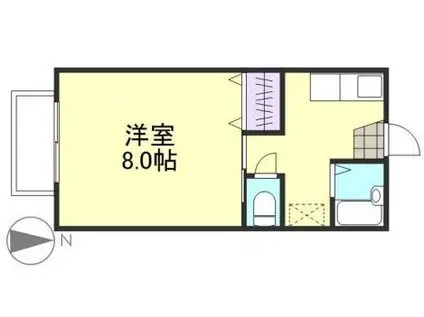 CONFORT(1K/2階)の間取り写真