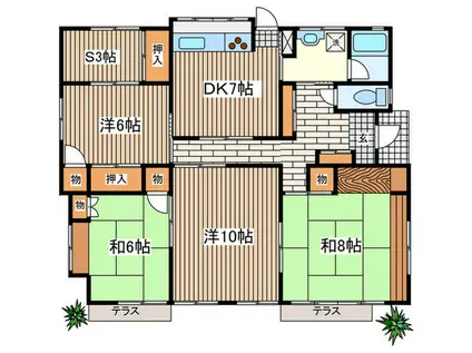 ハイツ湘南(4SDK/1階)の間取り写真