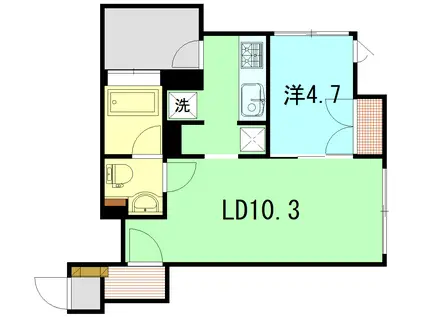 シンクロニー(1LDK/2階)の間取り写真