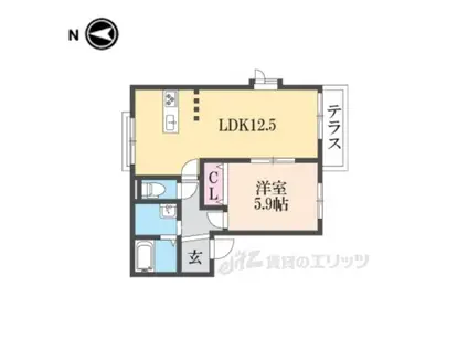 エクセル青垣(1LDK/1階)の間取り写真