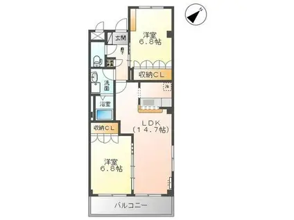 パレスコート(2LDK/3階)の間取り写真