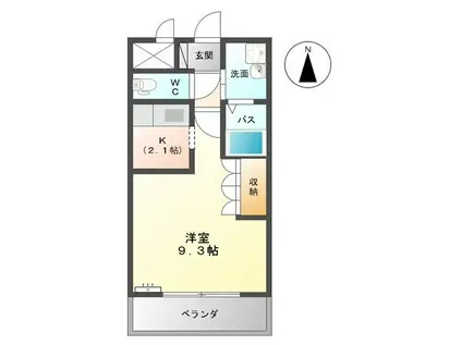 ピュアステージ(1K/2階)の間取り写真