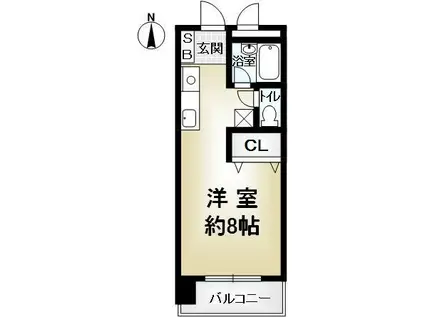 ジオコート桂(ワンルーム/3階)の間取り写真