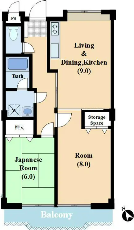 メゾンドベルビュー 2階階 間取り