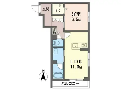 フォレストヴィラII(1LDK/1階)の間取り写真