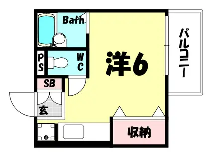 S・Tハイツ(1K/2階)の間取り写真