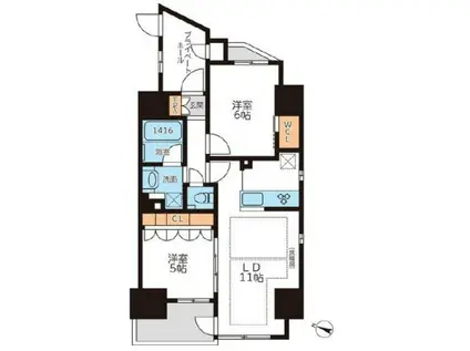 グランカーサ本駒込(2LDK/4階)の間取り写真