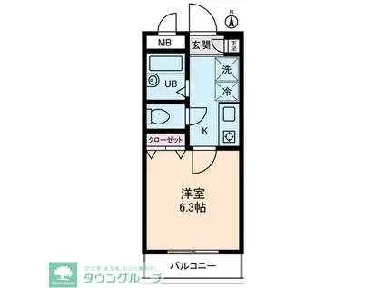 パルムドールハイム(1K/3階)の間取り写真