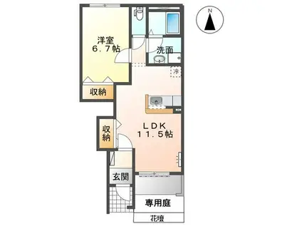 エトワール(1LDK/1階)の間取り写真