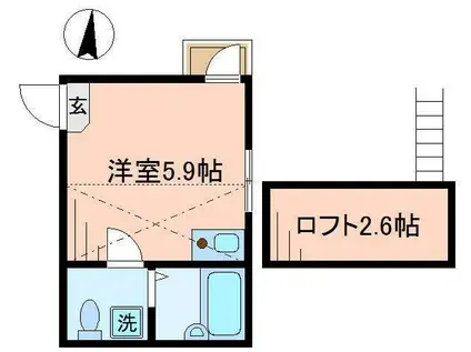 エルプレミア竹ノ塚(ワンルーム/3階)の間取り写真