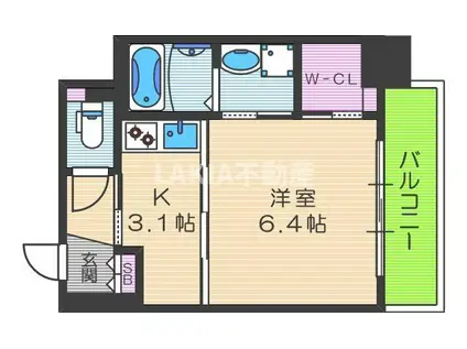 OAK弥栄 夕陽ヶ丘(1K/7階)の間取り写真