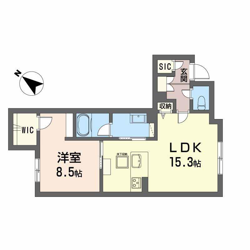 シャーメゾンプレミア鹿児島駅前(1LDK/1階)の間取り写真