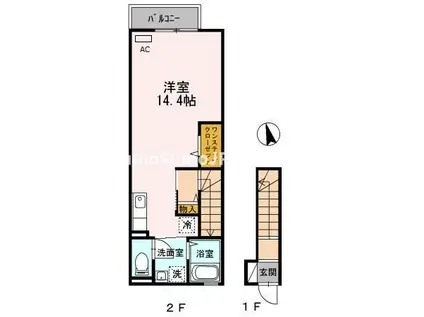 コーヴォベラフェスタ(ワンルーム/1階)の間取り写真