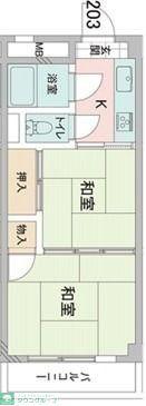 パークフラッツ舎人(2K/2階)の間取り写真