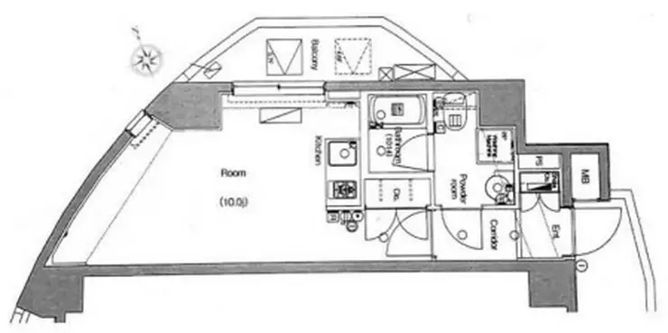 グランドコンシェルジュ広尾 8階階 間取り