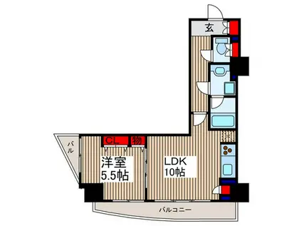 フェリーチェ川口(1LDK/5階)の間取り写真