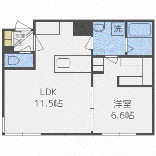 月寒イースト(1LDK/2階)の間取り写真