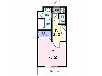 ベジータ(1K/1階)の間取り写真