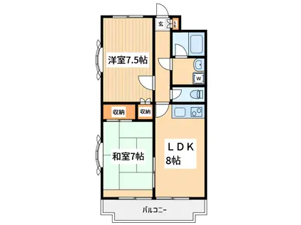 カーザモンターニャ(2LDK/3階)の間取り写真