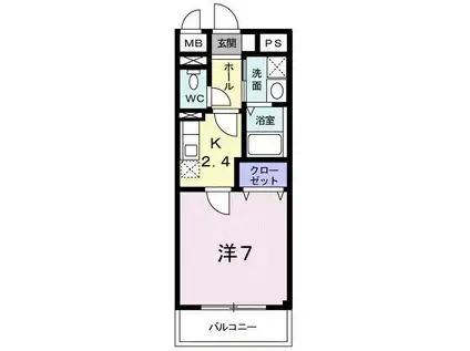 エテルノ昆陽III(1K/1階)の間取り写真