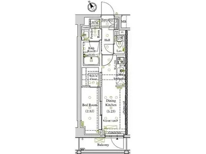 ARKMARK東大井(1DK/1階)の間取り写真