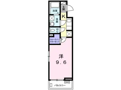 ポタミオン(1K/2階)の間取り写真