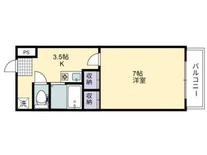 ヴェルセンチュリー(1K/2階)の間取り写真