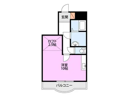 メゾンペリドット(ワンルーム/2階)の間取り写真