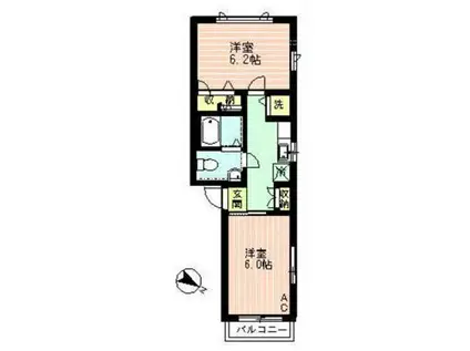 ラフィネ学芸大学(2K/1階)の間取り写真