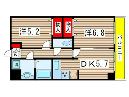 グランヴィラファミリエ(2DK/5階)の間取り写真