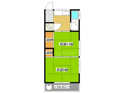 進士荘(2K/2階)の間取り写真