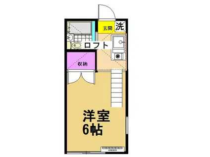 ワンライフ(ワンルーム/2階)の間取り写真