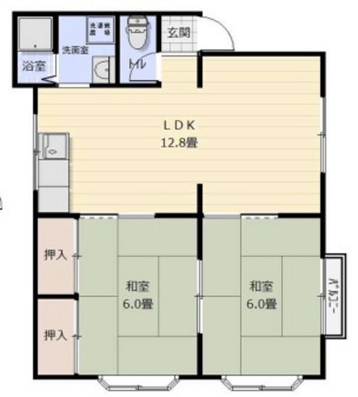 コーポアーベント(2LDK/2階)の間取り写真