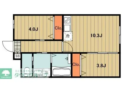 コートヤード南阿佐ヶ谷(1LDK/1階)の間取り写真