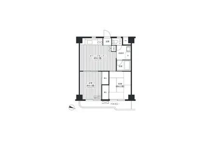 メゾンタカノハ(2DK/2階)の間取り写真