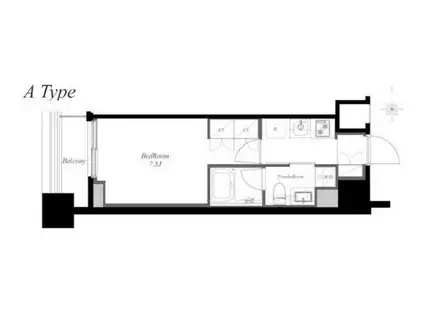 南麻布ノース(1K/2階)の間取り写真