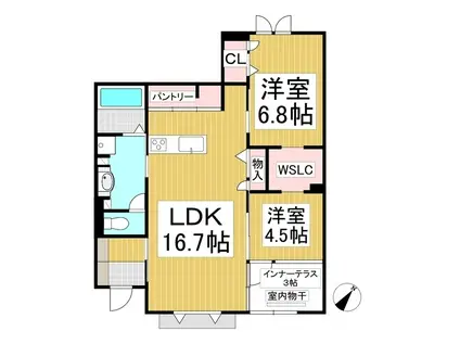 グランソラナ軽井沢(2LDK/1階)の間取り写真