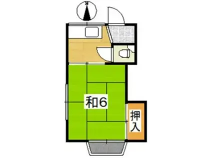 恒栄コーポ(1K/2階)の間取り写真