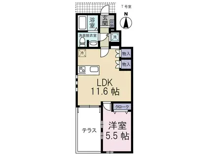 VILLA HEXA(1LDK/1階)の間取り写真