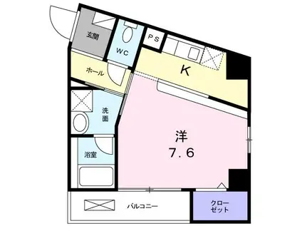 KP.SAMARIA(ワンルーム/3階)の間取り写真