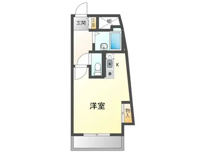 サンフィールド千代(ワンルーム/6階)の間取り写真