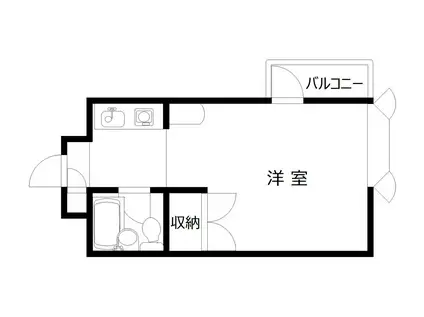 カーサ西の宮 (ワンルーム/2階)の間取り写真