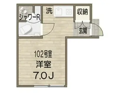 キュリオス亀有(ワンルーム/1階)の間取り写真