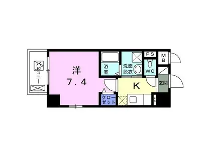 RISO FIORE武蔵小杉(1K/3階)の間取り写真