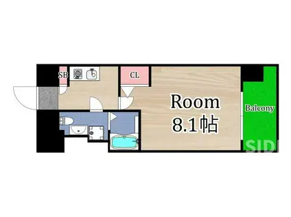 グラマシー京橋(1K/2階)の間取り写真