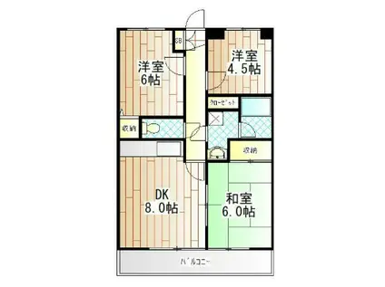 クラール・ハオス(3DK/3階)の間取り写真