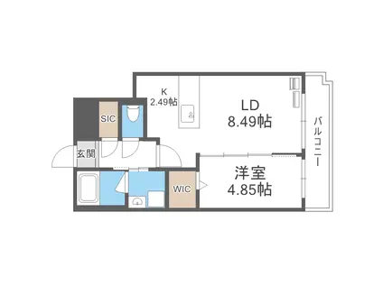 カヴァティーナ(1LDK/5階)の間取り写真
